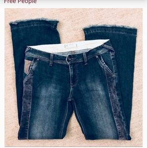 Free People Corduroy Stripe Flare Jeans